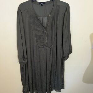 Ellos Khaki Green Tunic Blouse 3X